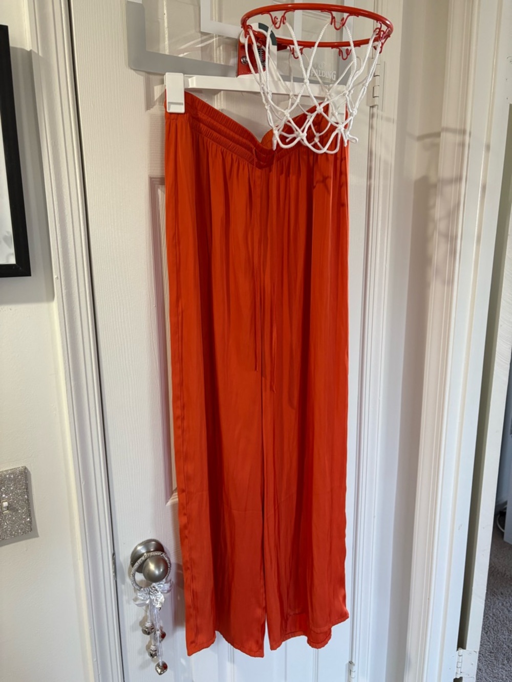 Joie Flowing Satin Pants — Orange